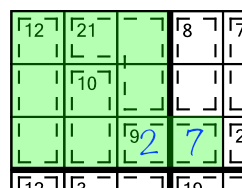 Filling in two cells