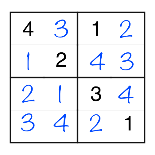 4x4 Sudoku 1 - Solution