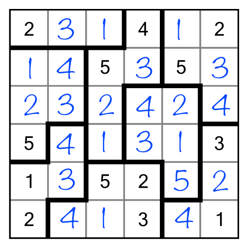 The solved suguru puzzle