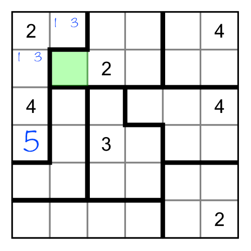 Little numbers in a suguru grid