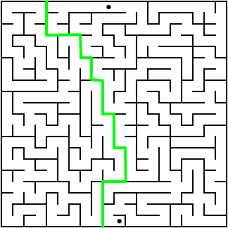The same maze with a sub maze highlighted.
