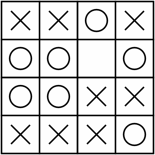 No Four in a Row example grid
