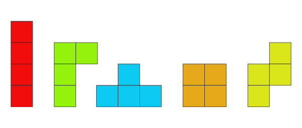 Examples of tetromino shapes