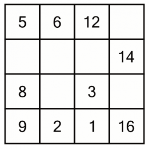 Small example Hidato puzzle