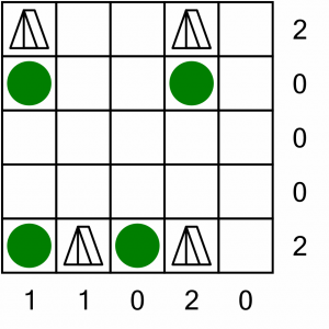 Solution to the small sample Tents puzzle