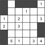 A small example of a Yakazu puzzle