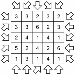 Arrows small sample puzzle - the solution