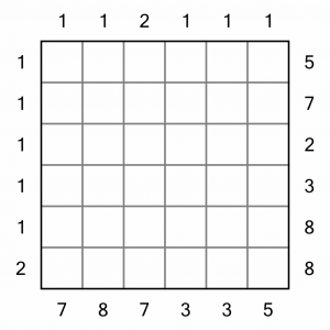 Example of a small Noodle puzzle